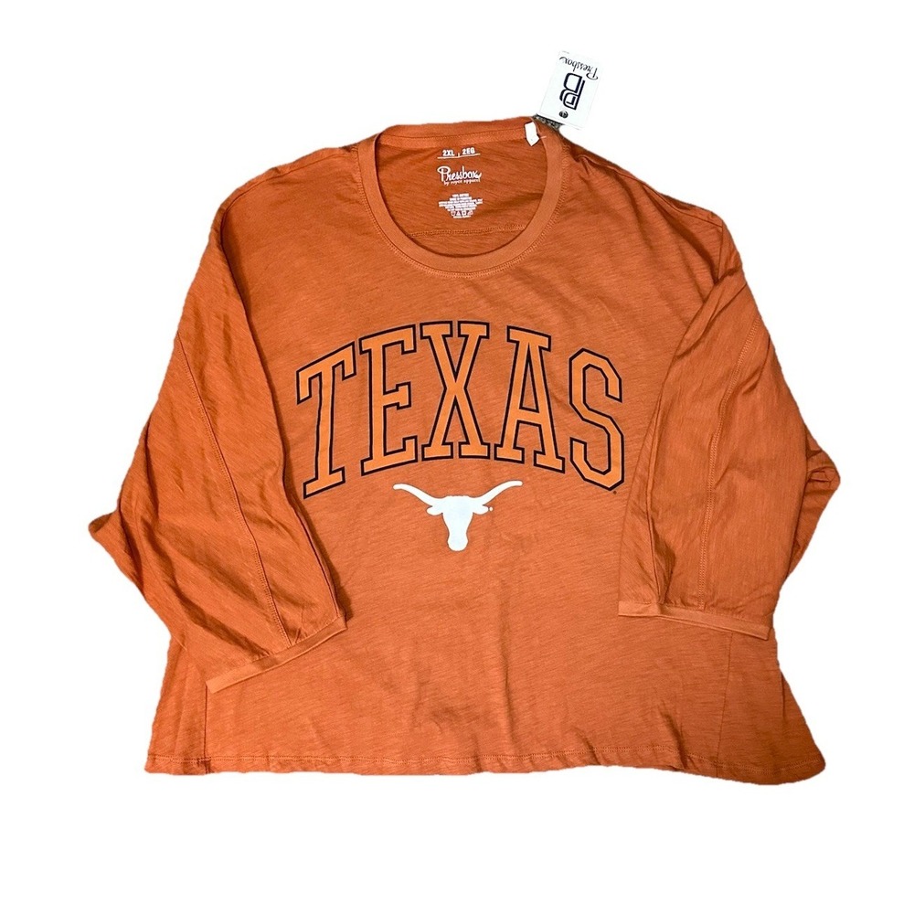 Pressbox *NEW* Women's 2XL Texas Longhorns Orange Logo Oversized Boxy T-Shirt